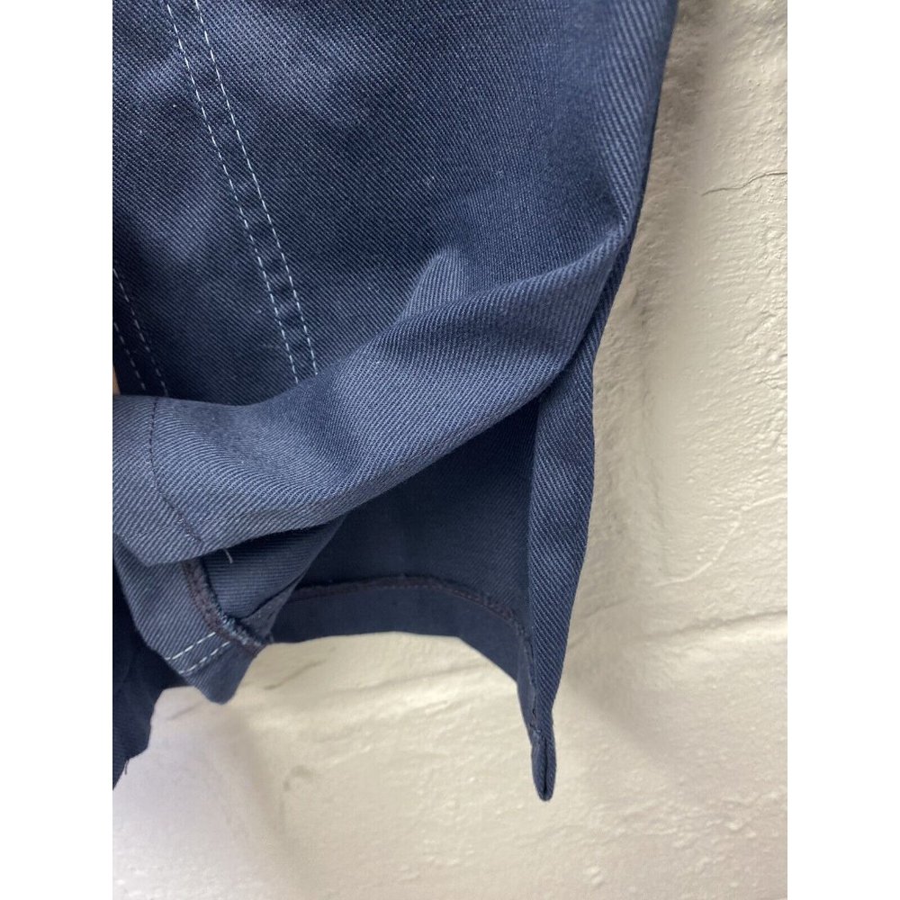 VTG 60S SEARS Navy Blue SHIRT ROCKABILLY JACKET COWBOY Large Snaps Vented - Picture 4 of 9